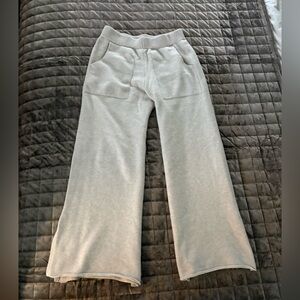 Cream Knit Wide-Leg Lounge Pants – Size L